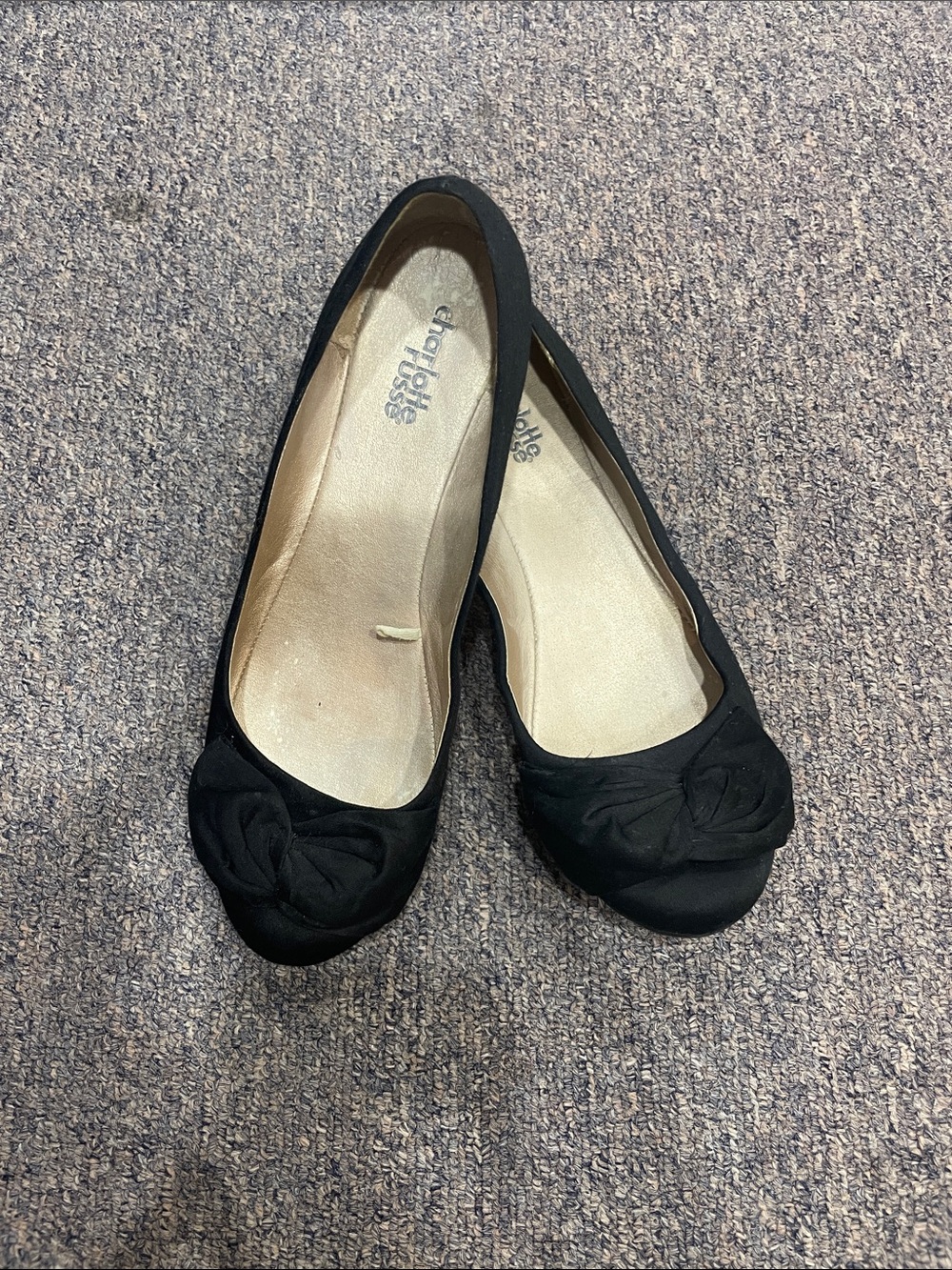 Charlotte Russe Black Bow Accent Ballet Flats